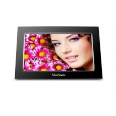 ViewSonic VFA770W-50E 7" DPF, black plastic frame, 480 x 234, contrast ratio 250:1, 150 nits, 16:9, JPEG & BMP photo format, USB host, card reader